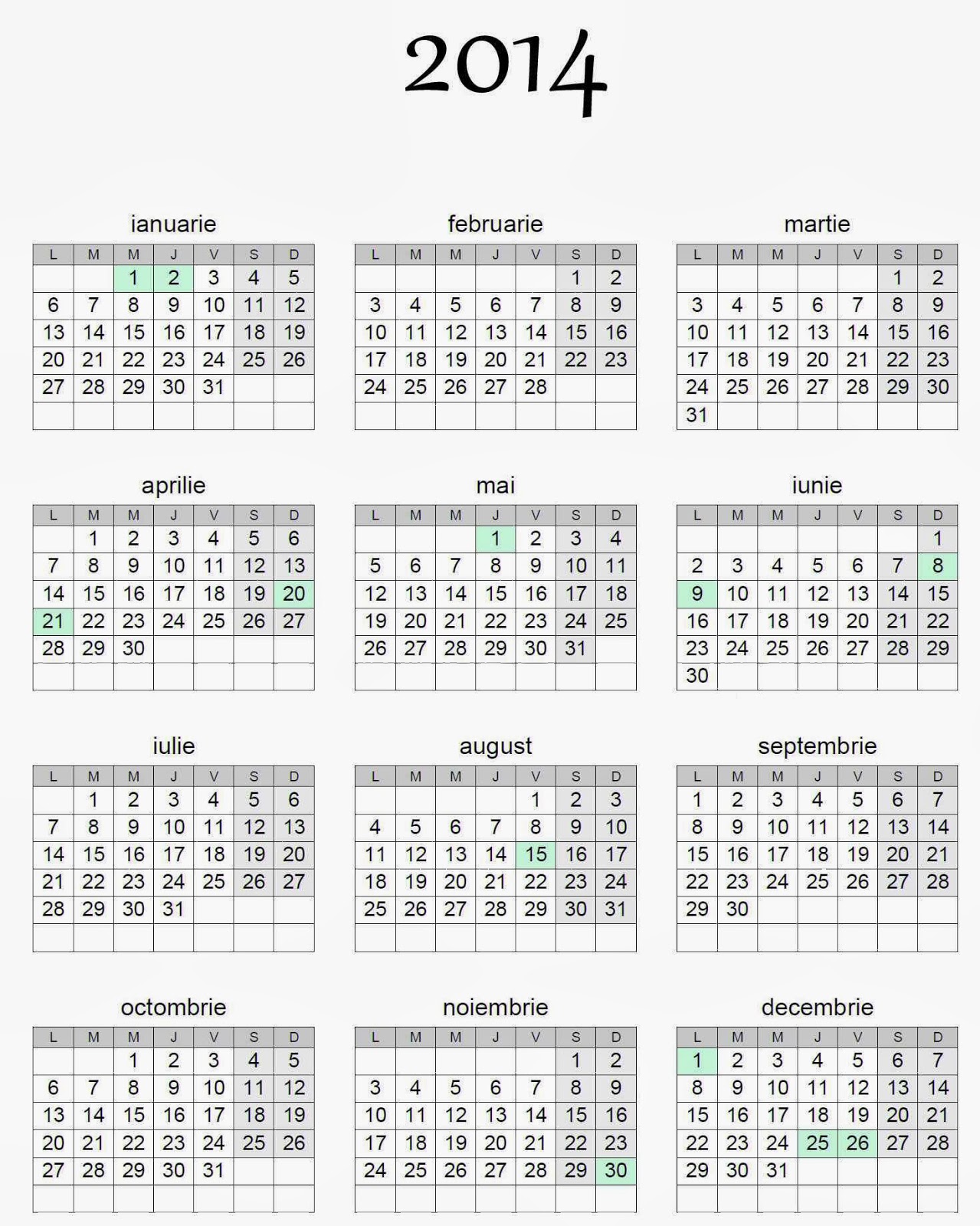 calendar bisericesc 2014